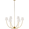 Buy Gold Ceiling Chandelier with 6 Shades - Derny Gold 61335 - in the UK