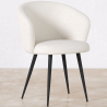 Buy Upholstered Dining Chair in Bouclé - Vurel White 61300 in the United Kingdom