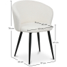 Buy Upholstered Dining Chair in Bouclé - Vurel White 61300 - in the UK
