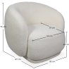 Buy Upholstered Armchair in Bouclé Fabric - Curved Design - Wendry White 61302 at MyFaktory