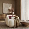 Buy Upholstered Armchair in Bouclé Fabric - Curved Design - Wendry White 61302 at MyFaktory