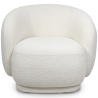 Buy Upholstered Armchair in Bouclé Fabric - Curved Design - Wendry White 61302 - in the UK