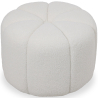 Buy Round Ottoman Upholstered in Bouclé Fabric - Debri White 61306 with a guarantee