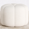 Buy Round Ottoman Upholstered in Bouclé Fabric - Debri White 61306 home delivery