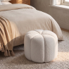 Buy Round Ottoman Upholstered in Bouclé Fabric - Debri White 61306 with a guarantee