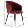 Buy Corduroy Upholstered Dining Chair - Imperial  Wine 61448 home delivery