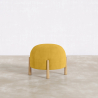 Buy Round Corduroy Upholstered Pouf with Natural Wood Legs - Merv Mustard 61450 with a guarantee