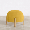 Buy Round Corduroy Upholstered Pouf with Natural Wood Legs - Merv Mustard 61450 at MyFaktory