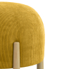 Buy Round Corduroy Upholstered Pouf with Natural Wood Legs - Merv Mustard 61450 - prices