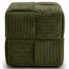 Buy Square Corduroy Upholstered Pouf - Modern Design - Dice Ivory 61451 - in the UK