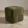 Buy Square Corduroy Upholstered Pouf - Modern Design - Dice Ivory 61451 home delivery