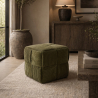 Buy Square Corduroy Upholstered Pouf - Modern Design - Dice Ivory 61451 with a guarantee