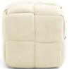 Buy Square Corduroy Upholstered Pouf - Modern Design - Dice Ivory 61451 - in the UK