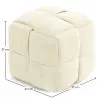 Buy Square Corduroy Upholstered Pouf - Modern Design - Dice Ivory 61451 - in the UK