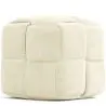 Buy Square Corduroy Upholstered Pouf - Modern Design - Dice Ivory 61451 in the United Kingdom