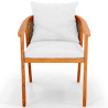 Buy Outdoor Teak Wood Chair with Cushions - Aran Natural 61322 in the United Kingdom
