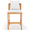 Buy High Outdoor Teak Wood Stool with Cushions - Aran Natural 61324 - in the UK