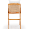 Buy High Outdoor Teak Wood Stool with Cushions - Aran Natural 61324 - in the UK