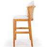 Buy High Outdoor Teak Wood Stool with Cushions - Aran Natural 61324 in the United Kingdom