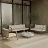 Buy Outdoor Teak Wood Sofa - 140 CM - Aran Natural 61327 in the United Kingdom
