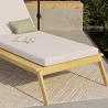 Buy Teak Wood Sun Lounger with Cushion - Beth Natural 61329 in the United Kingdom