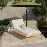 Buy Teak Wood Sun Lounger with Cushion - Beth Natural 61329 - prices