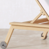 Buy Teak Wood Sun Lounger with Cushion - Beth Natural 61329 in the United Kingdom