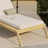 Buy Teak Wood Sun Lounger with Cushion - Beth Natural 61329 with a guarantee