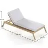 Buy Teak Wood Sun Lounger with Cushion - Beth Natural 61329 with a guarantee