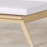 Buy Teak Wood Sun Lounger with Cushion - Beth Natural 61329 in the United Kingdom