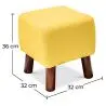 Buy Jonah scandinavian style Footstool - Fabric Yellow 55340 home delivery