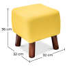 Buy Jonah scandinavian style Footstool - Fabric Yellow 55340 in the United Kingdom