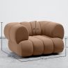Buy Velvet Upholstered Armchair - Modern Style - Curve Premium Cream 61487 - in the UK