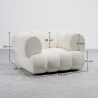 Buy Armchair Upholstered in Bouclé Fabric - Modern Style - Curve Premium White 61489 at MyFaktory