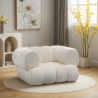 Buy Armchair Upholstered in Bouclé Fabric - Modern Style - Curve Premium White 61489 - prices