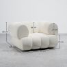 Buy Armchair Upholstered in Bouclé Fabric - Modern Style - Curve Premium White 61489 - in the UK