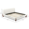Buy Double bed 160x200 CM - Upholstered in Bouclé Fabric - Emma White 61452 in the United Kingdom