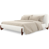 Buy Double bed 160x200 CM - Upholstered in Bouclé Fabric - Emma White 61452 at MyFaktory