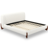 Buy Double bed 160x200 CM - Upholstered in Bouclé Fabric - Emma White 61452 - in the UK