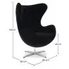Buy Armchair with armrests - Fabric upholstery - Bold Black 13412 - in the UK