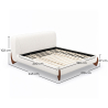 Buy Double bed 180x200 CM - Upholstered in Bouclé Fabric - Dream White 61453 in the United Kingdom