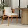 Buy Outdoor Teak Dining Chair with Cushions - Lesley Natural 61323 in the United Kingdom