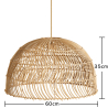 Buy Rattan Pendant Lamp - Boho Bali - Yamly Natural 61382 - in the UK
