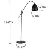 Buy Floor lamp – minimalist style floor lamp – metal – Derek Black 16329 - in the UK