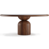 Buy Set Dining Table Round with 6 Wooden Chairs - Minimalist Design - Poler Walnut 61551 in the United Kingdom