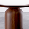 Buy Set Dining Table Round with 6 Wooden Chairs - Minimalist Design - Poler Walnut 61551 home delivery