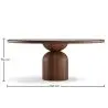 Buy Set Dining Table Round with 6 Wooden Chairs - Minimalist Design - Poler Walnut 61551 - in the UK