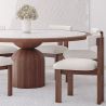 Buy Set Dining Table Round with 6 Wooden Chairs - Minimalist Design - Poler Walnut 61551 home delivery