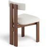 Buy Set Dining Table Round with 6 Wooden Chairs - Minimalist Design - Poler Walnut 61551 in the United Kingdom
