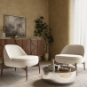 Buy Upholstered Curved Scandinavian Design Armchair - Declere White 61546 in the United Kingdom